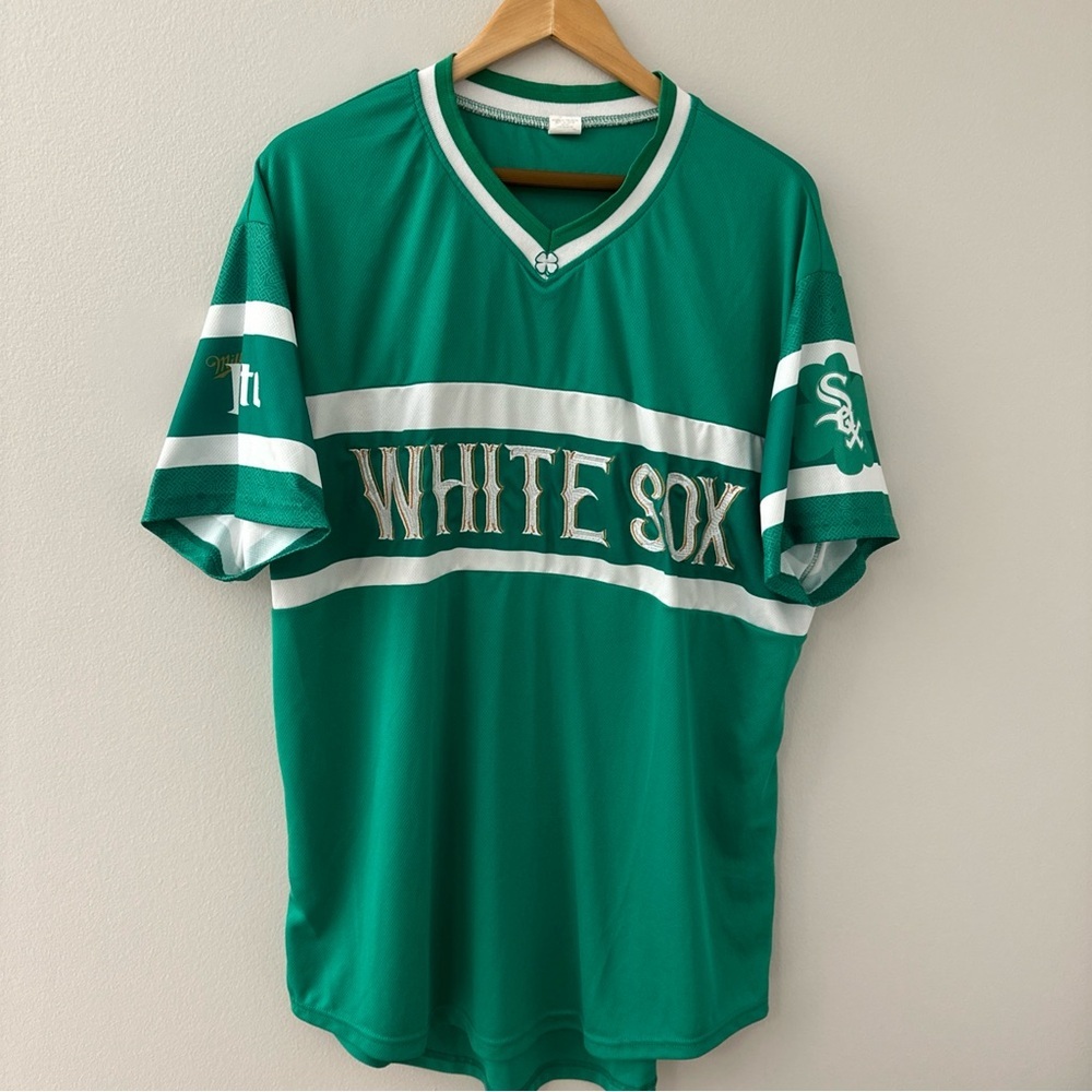 Chicago White Sox St. Patrick's Day Miller Lite Irish Shamrock Green Jersey XL